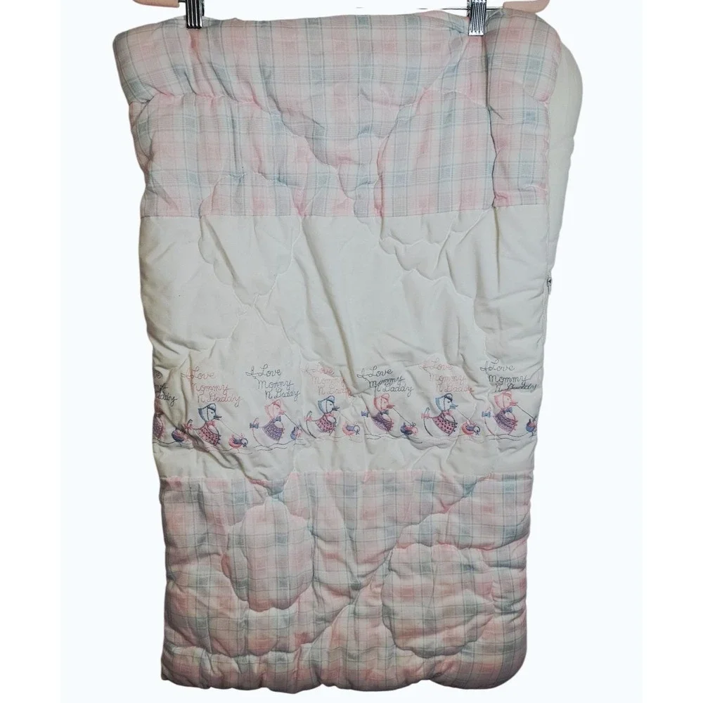 Vintage Baby Sleeping Bag Infant Goose Embroidered 